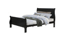 Louis Philippe Black Wood Twin Bedroom Set