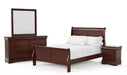 Louis Philippe Brown Wood Queen Bedroom Set