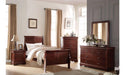 Louis Philippe Brown Wood Twin Bedroom Set