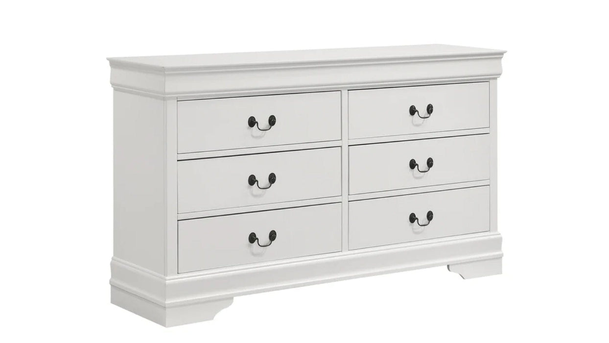 Louis Philippe White Wood Queen Bedroom Set
