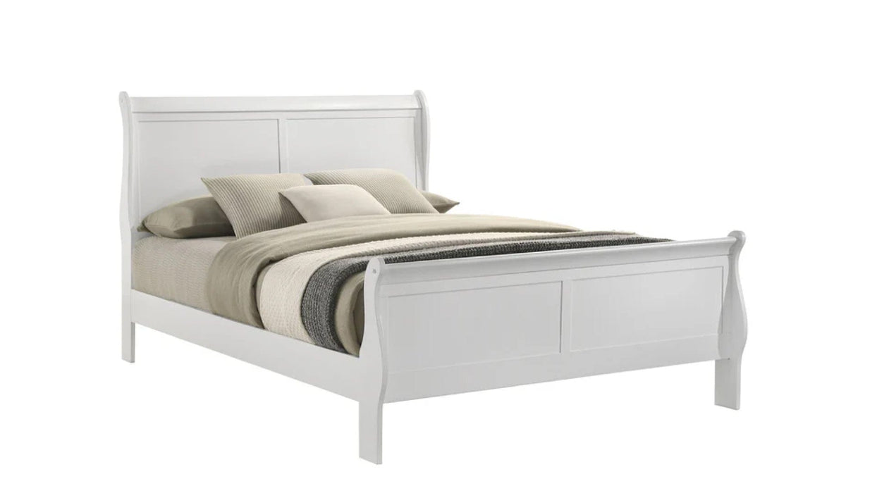 Louis Philippe White Wood Queen Bedroom Set