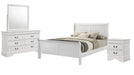 Louis Philippe White Wood Queen Bedroom Set