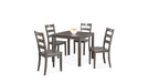 Lubbock Gray Wood Standard Height 5pc Dining Table & Chair Set