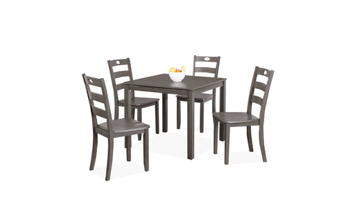 Lubbock Gray Wood Standard Height 5pc Dining Table & Chair Set