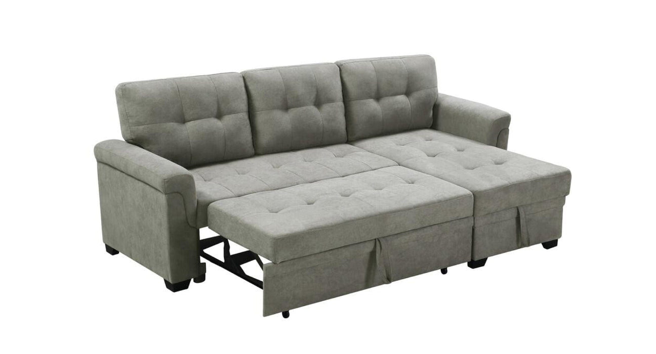 Lucca Gray Fabric Sectional Sleeper Sofa