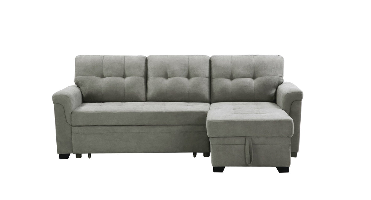 Lucca Gray Fabric Sectional Sleeper Sofa