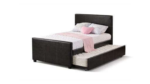 M7526 Black Faux Leather Twin Day Bed With Trundle