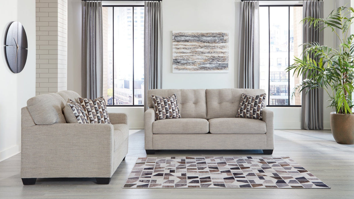 Mahoney Beige Fabric Sectional Sofa & Loveseat