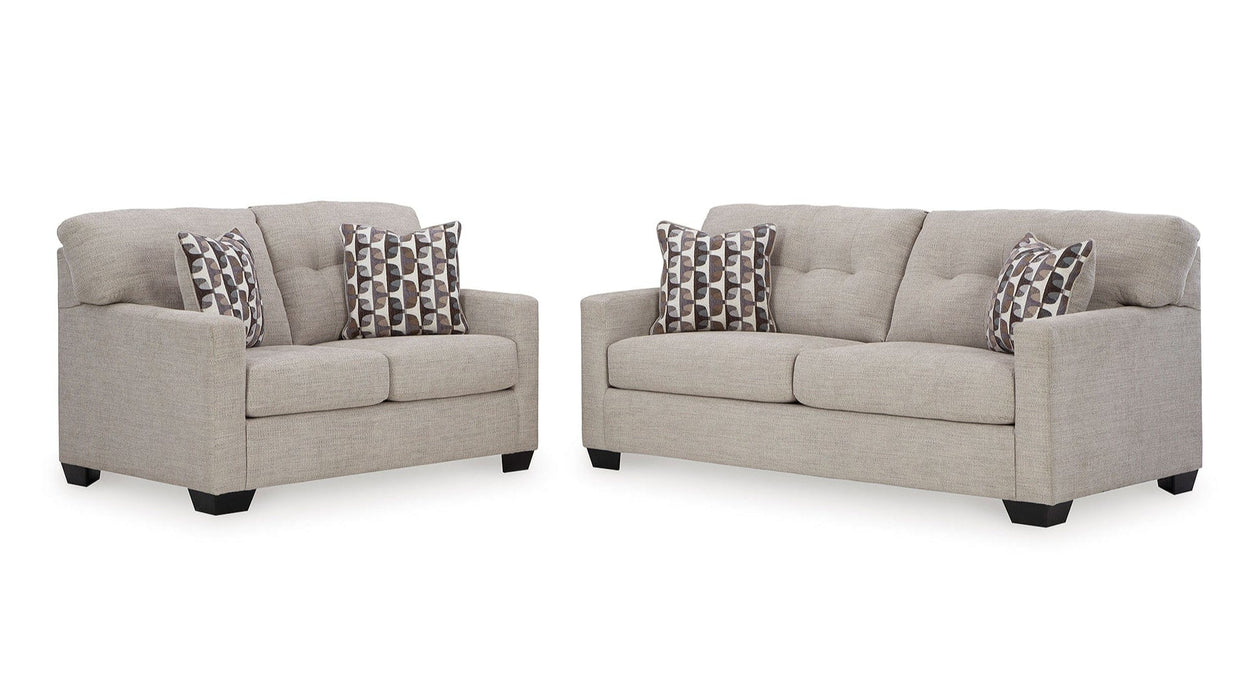 Mahoney Beige Fabric Sectional Sofa & Loveseat