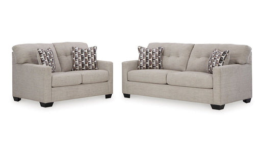 Mahoney Beige Fabric Sectional Sofa & Loveseat
