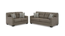 Mahony Brown Fabric Sofa & Loveseat Set
