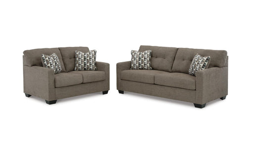 Mahony Brown Fabric Sofa & Loveseat Set