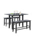 Malibu Gray Wood Counter Height 4pc Dining Table & Chair Set