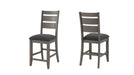 Mason Gray Wood And Upholstered Counter Height 6pc Dining Table, Chai