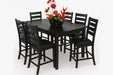 Max Brown Wood And Upholstered Counter Height 7pc Dining Table & Chai