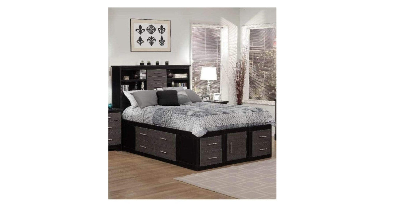 Maximus Black Wood Queen Bed