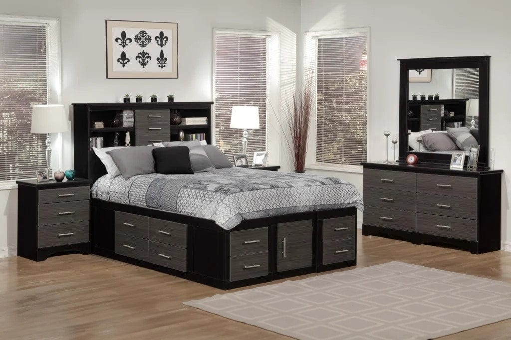 Maximus Black Wood Queen Bed