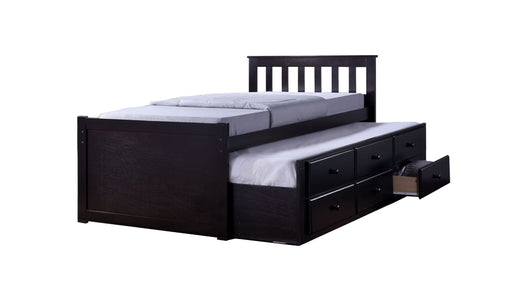 Maya Brown Wood Twin Over Twin Day Bed With Trundle