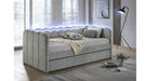 Melody Gray Wood And Upholstered Twin Over Twin Day Bed With Trundle