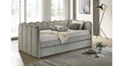 Melody Gray Wood And Upholstered Twin Over Twin Day Bed With Trundle