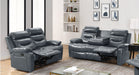 Mia Gray Leather Match Reclining Sofa And Loveseat Set
