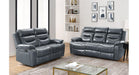 Mia Gray Leather Match Reclining Sofa And Loveseat Set