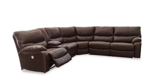 Millennium Brown Faux Leather Power Recliner Sectional