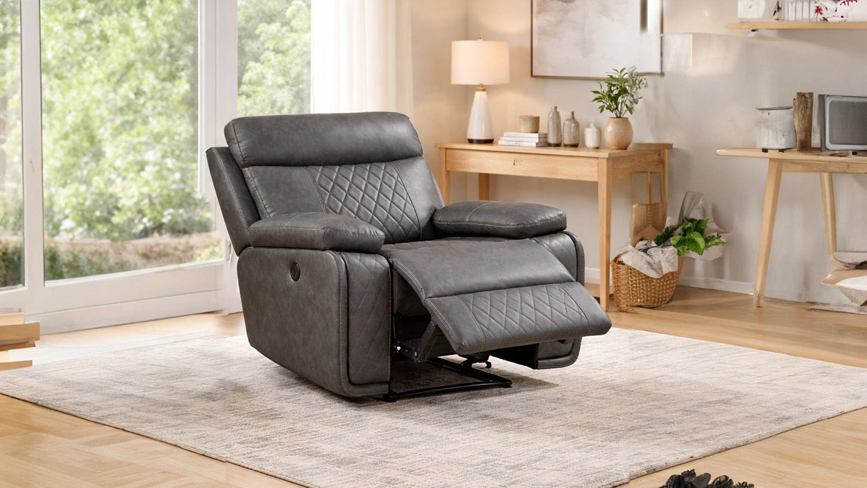 Milt Gray Faux Leather Recliner