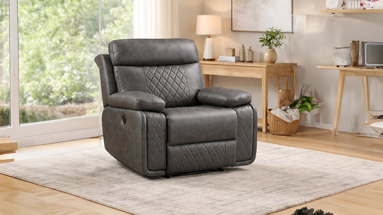 Milt Gray Faux Leather Recliner