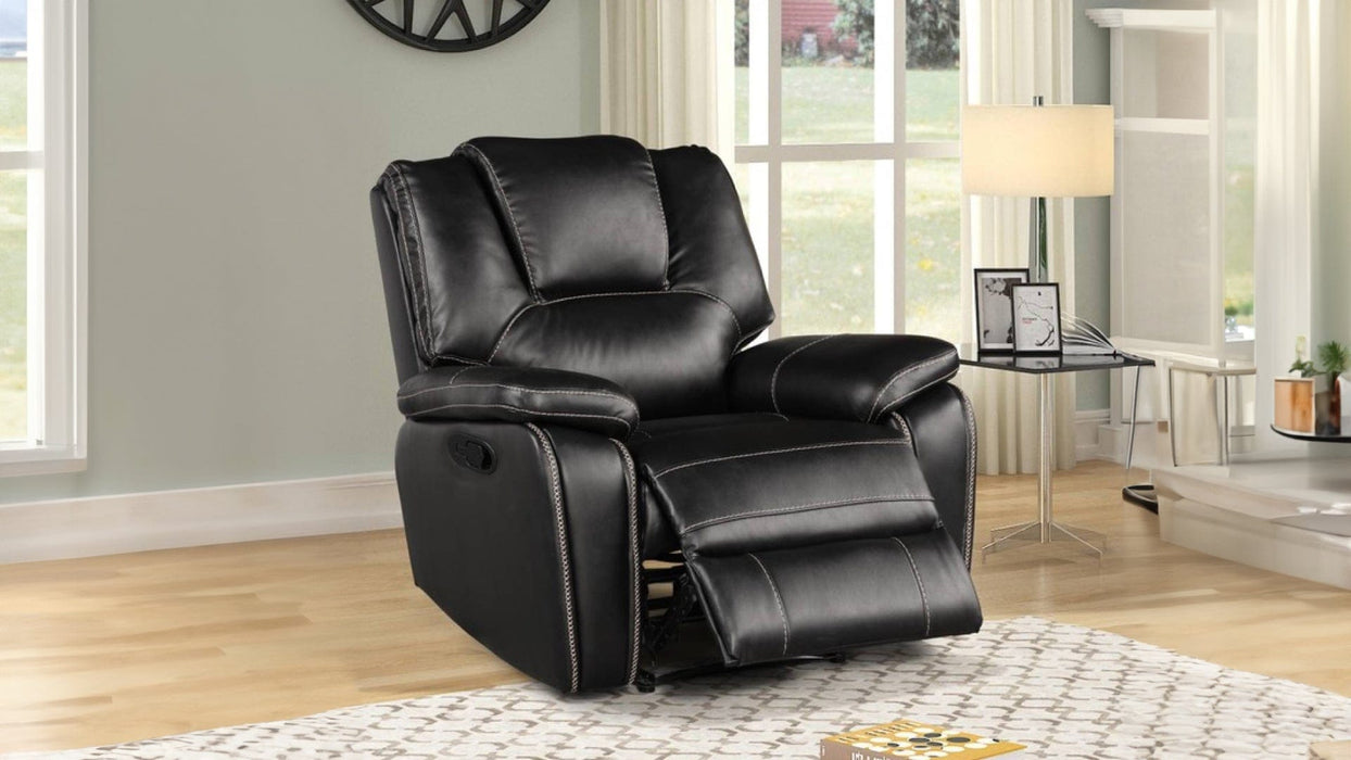 Milton Black Faux Leather Recliner