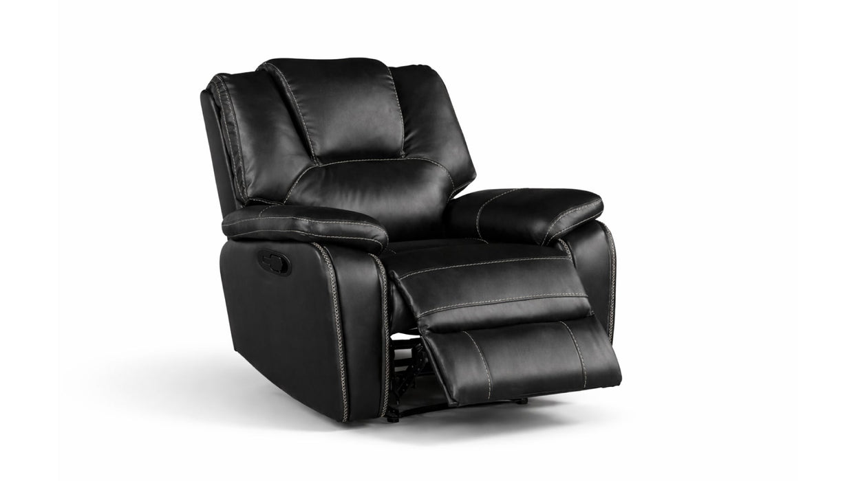 Milton Black Faux Leather Recliner