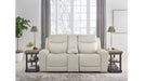 Mindanao Beige Faux Leather Power Reclining Sofa & Loveseat Set
