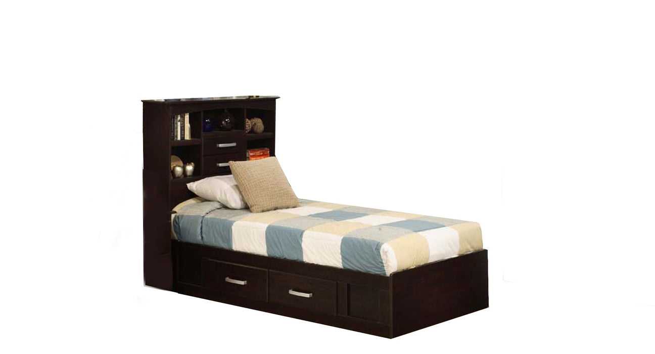 Mocha Brown Wood Full Bedroom Set