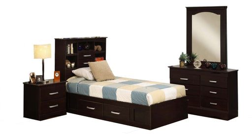 Mocha Brown Wood Twin Bedroom Set