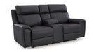 Montacute Gray Faux Leather Reclining Sofa And Loveseat Set