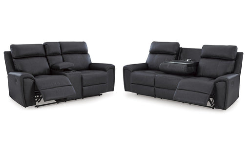 Montacute Gray Faux Leather Reclining Sofa And Loveseat Set