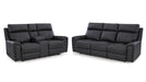 Montacute Gray Faux Leather Reclining Sofa And Loveseat Set