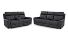 Montacute Gray Faux Leather Reclining Sofa And Loveseat Set