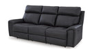 Montacute Gray Faux Leather Reclining Sofa And Loveseat Set