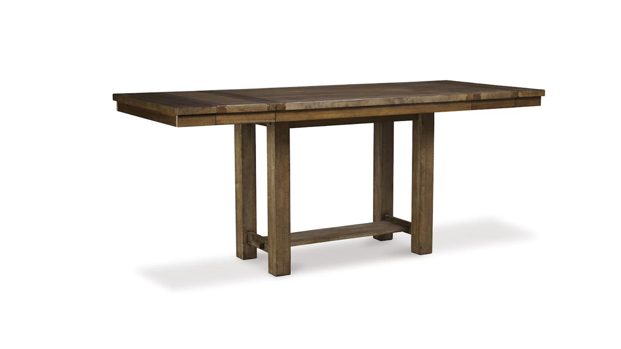 Moriville Brown Wood Counter Height 7pc Dining Table & Chair Set