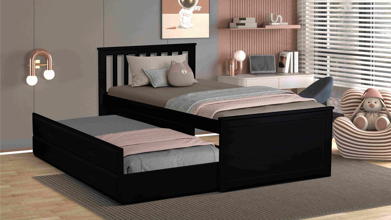 Moses Brown Wood Twin Over Twin Day Bed With Trundle