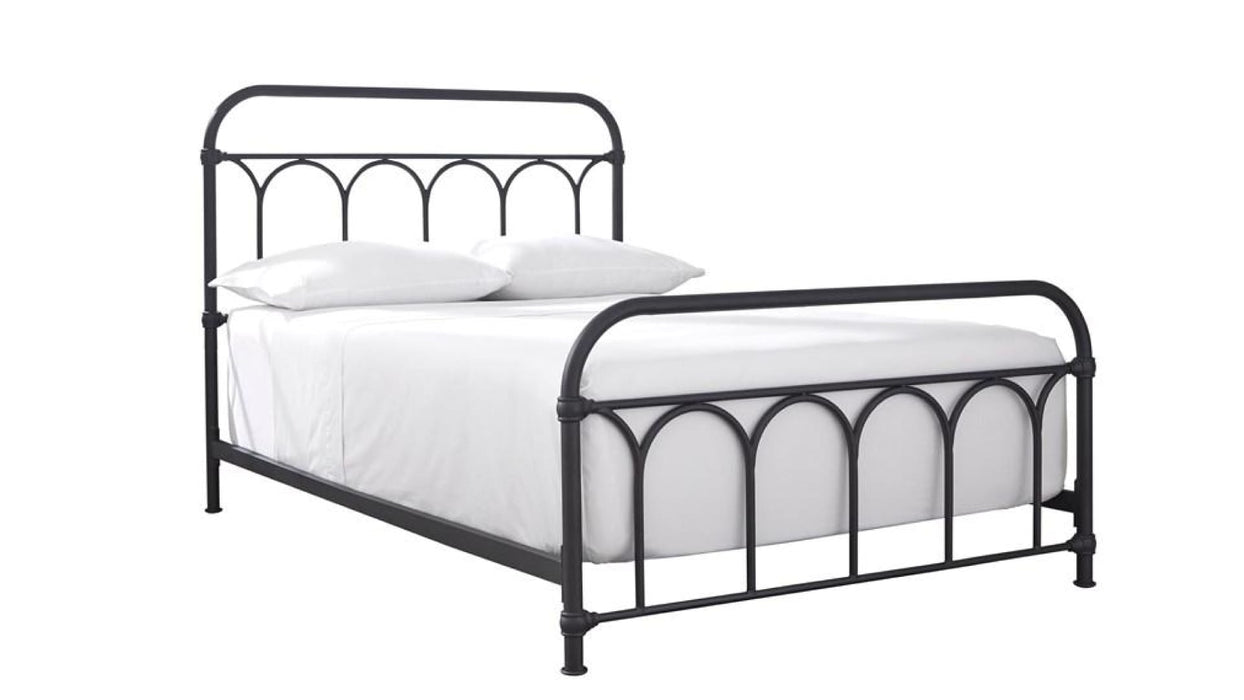 Nashburg black metal full bed with arched spindle headboard and footboard