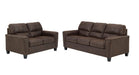 Navi Brown Faux Leather Sofa Bed & Loveseat Set