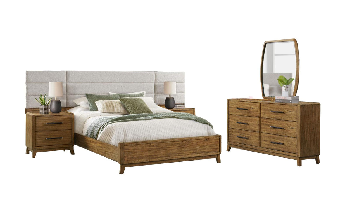 Nelson Brown Wood And Upholstered Queen Bedroom Set