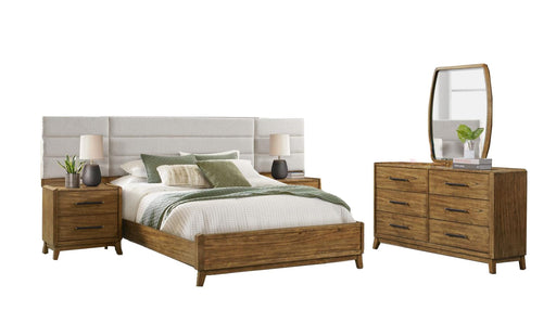 Nelson Brown Wood And Upholstered Queen Bedroom Set