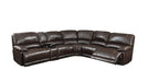 Olivia Brown Faux Leather Power Recliner Sectional Sofa