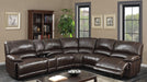 Olivia Brown Faux Leather Power Recliner Sectional Sofa