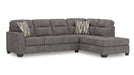 Olten Gray Fabric Sectional Sofa