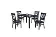 Onix Brown Wood Standard Height 5pc Dining Table & Chair Set