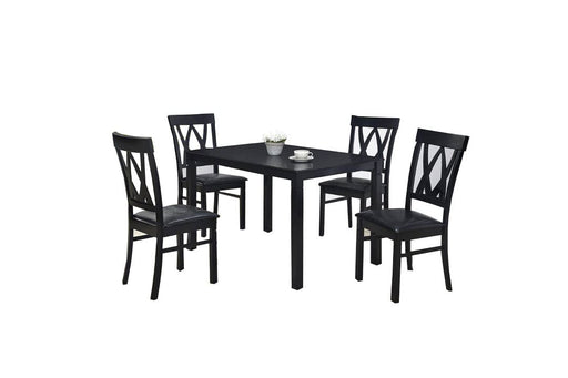 Onix Brown Wood Standard Height 5pc Dining Table & Chair Set
